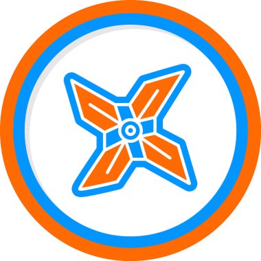 Shuriken simgesinin vektör illüstrasyonu          