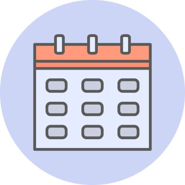 Takvim simgesi, vektör illüstrasyonu basit tasarım