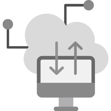 bulut hesaplama web simgesi vektör illüstrasyonu 