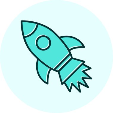 İzole edilmiş arkaplanda roket ağ simgesi