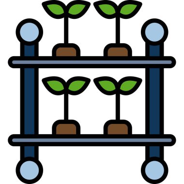 Dikey çiftçilik simgesi, vektör illüstrasyonu