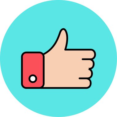 Baş parmak işareti. Basit resimleme