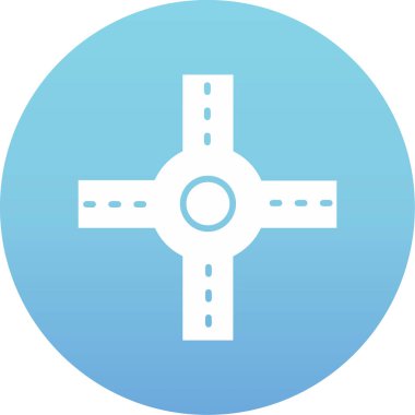 Crossroad simgesi, vektör illüstrasyonu basit tasarım