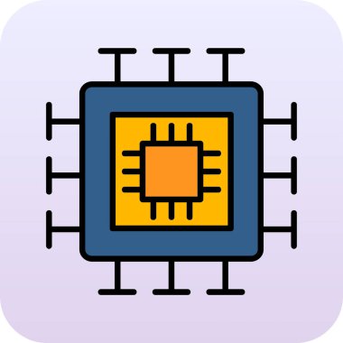 İşlemci. Web simgesi basit tasarım 