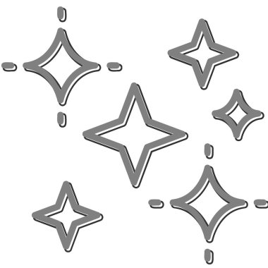 Parıldayan yıldızlar simgesi, vektör illüstrasyonu 