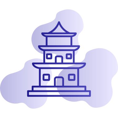 Tapınak binası Web simgesi basit illüstrasyon