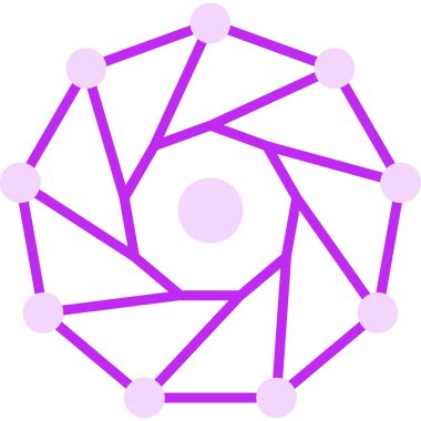 Nonagon. Web simgesi basit illüstrasyon