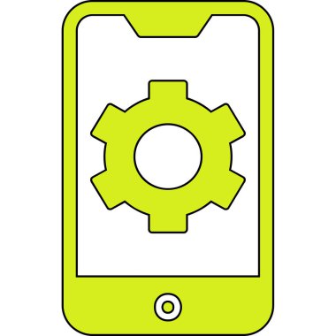 Mobil Ayarlar web simgesi, vektör illüstrasyonu 