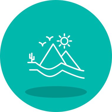 Dune simgesi çizgi vektör çizimi 