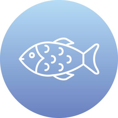 Balık. Web simgesi vektör illüstrasyonu 