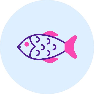 Balık. Web simgesi vektör illüstrasyonu 