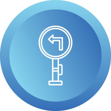 Modern Sola Dön simgesinin vektör illüstrasyonu         