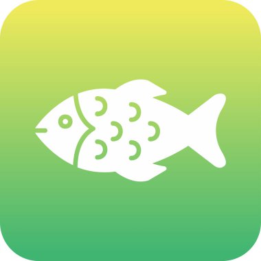 Balık. Web simgesi vektör illüstrasyonu 