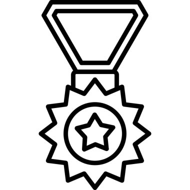 ödül madalya ikonu vektör illüstrasyonu