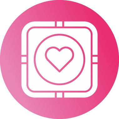 Kalp yassı simgesi, vektör illüstrasyonu