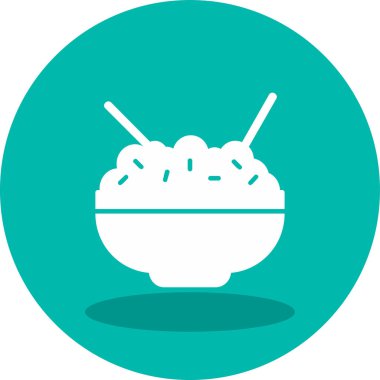 Pirinç kasesi. Web simgesi basit illüstrasyon            