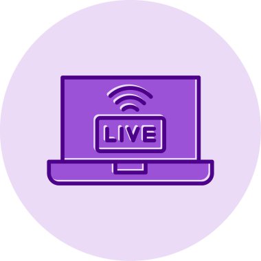 canlı yayın simgesi, vektör illüstrasyonu basit tasarım