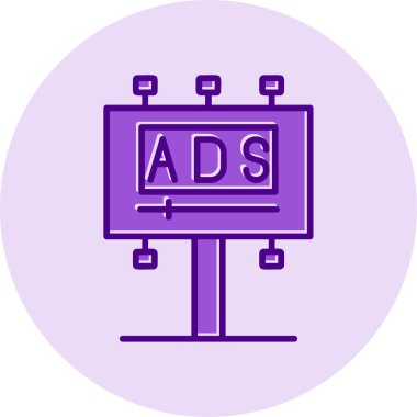 Reklam panosu simgesi, vektör illüstrasyonu basit tasarım