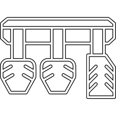 Araba Pedalları simgesinin vektör illüstrasyonu        
