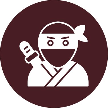 Ninja simgesi vektör illüstrasyonu