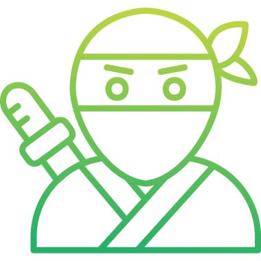 Ninja simgesi vektör illüstrasyonu