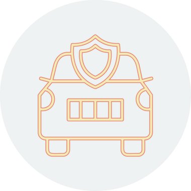 Araba sigortası simgesi, vektör illüstrasyonu basit tasarım