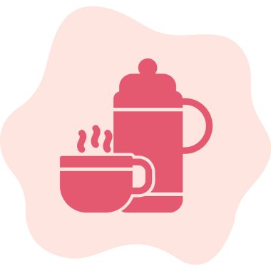 Kap ikonlu termos. Web basit illüstrasyonu