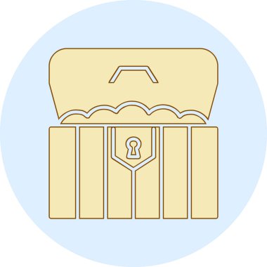 hazine sandığı simge vektör çizim 