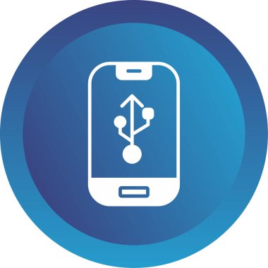 Bağlantı sembollü akıllı telefon. Web simgesi basit illüstrasyon