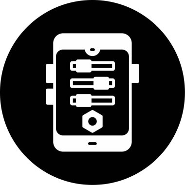 Bağlantı sembollü akıllı telefon. Web simgesi basit illüstrasyon