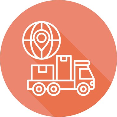 Kamyon ikonu, teslimat konsepti, vektör çizimi. dağılım            