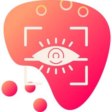 Göz Tarama Ağı simgesi, vektör illüstrasyonu. Tarama çerçevesi vektör ana hatları işaretli dijital göz