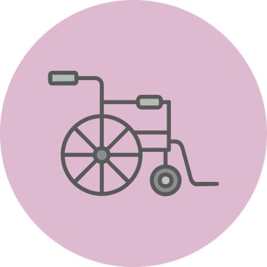 Tekerlekli sandalye web simgesinin vektör çizimi