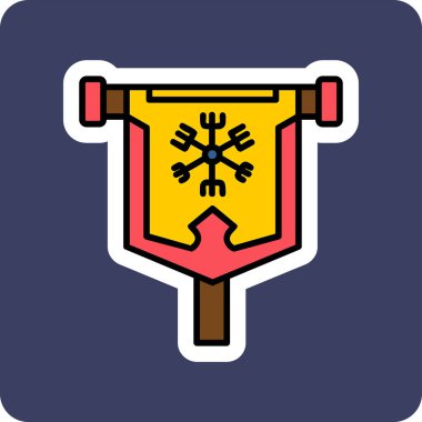 bayrak web simgesi, vektör illüstrasyonu