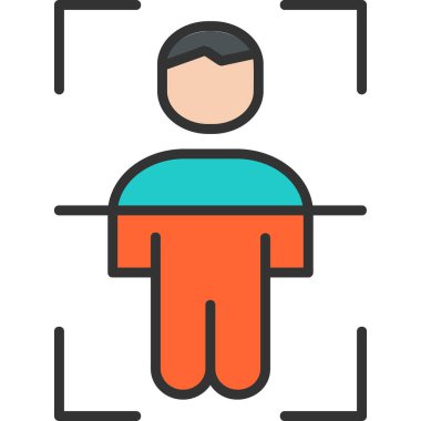 Vücut Tarama Web simgesi, vektör illüstrasyonu