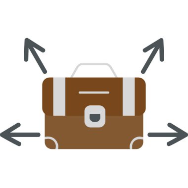 Evrak çantalı kariyer seçimi konsepti simgesi, vektör illüstrasyonu basit tasarım