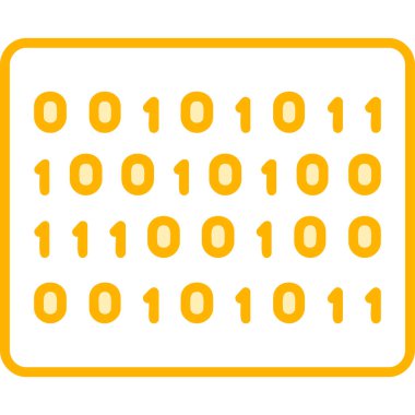 İkili Kod simgesi, vektör illüstrasyonu 