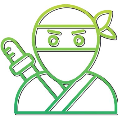 Ninja simgesi vektör illüstrasyonu