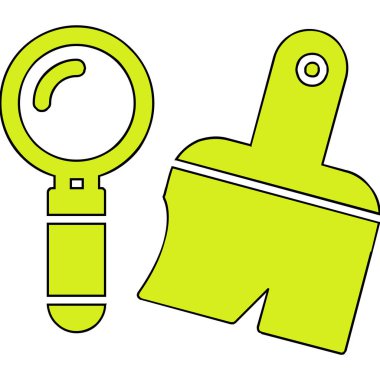 Arkeoloji araçları simgesi, vektör illüstrasyonu