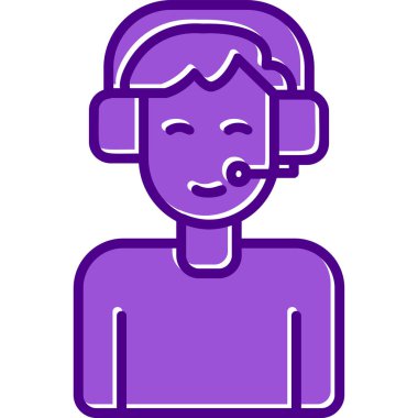 çağrı merkezi operatör simgesi illüstrasyonu 