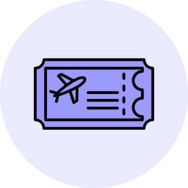 Uçak Bilet simge vektör çizim