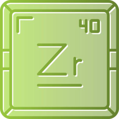 Zirkonyum modern simgesinin vektör çizimi                      