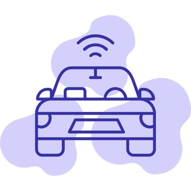 Özerk Otomobil Web simgesi, vektör illüstrasyonu 
