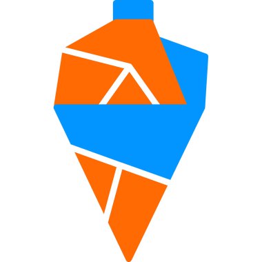 Origami tarzında dondurma simgesi