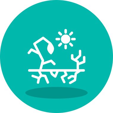 Kuraklık web simgesi, vektör illüstrasyonu, beyaz arkaplanda izole edilmiş küresel ısınma işareti 