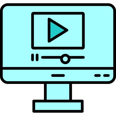 video oynatıcı simgesi, vektör illüstrasyonu basit tasarım