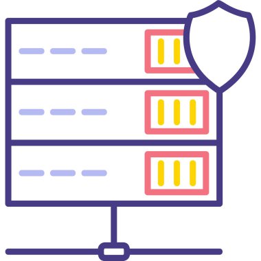 Sunucu Koruma Ağı simgesi basit illüstrasyon              