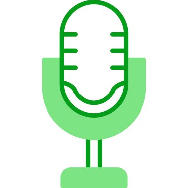 Retro mikrofon simgesi, vektör çizim 