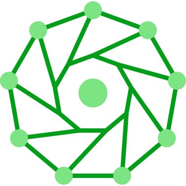 Nonagon. Web simgesi basit illüstrasyon