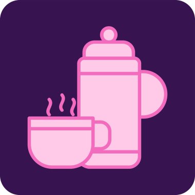 Kap ikonlu termos. Web basit illüstrasyonu